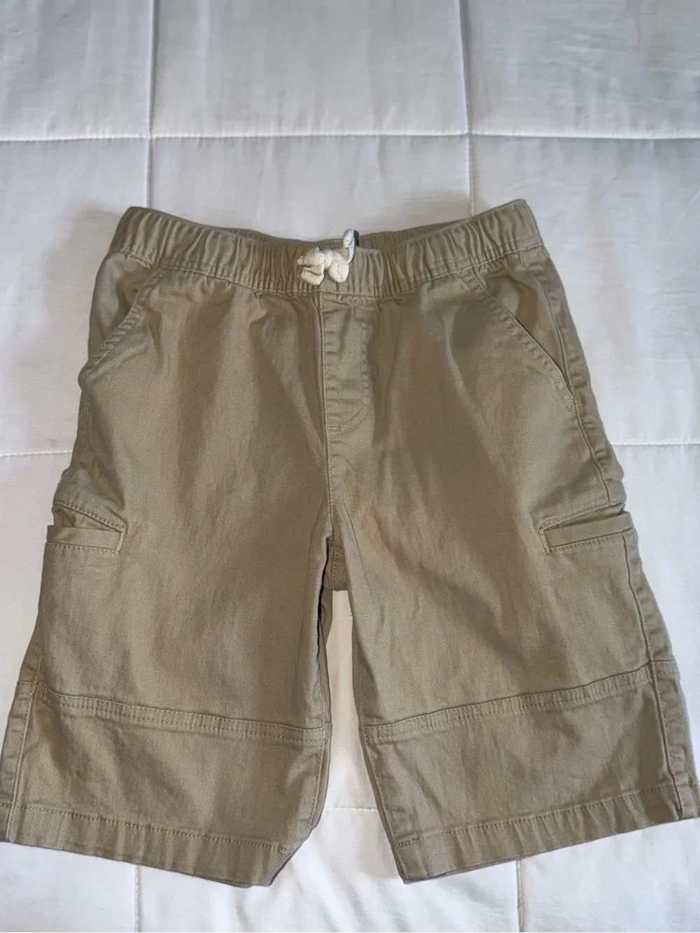 Epic Threads Kids Cargo Elastic Waist Khaki Shorts - Medium